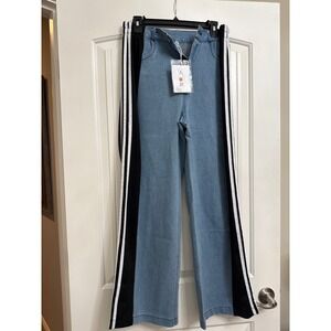 Wide Leg Denim Pants, Junior's Jeans, Striped,‎ Casual, Retro, XL